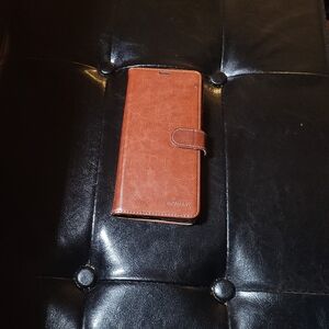 Monasay Brown Leather Phone Case Galaxy S21